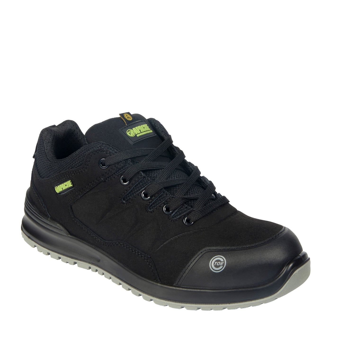 Apache Brampton S3 Recycled Suede Safety Trainer Boot Black - Black - Customisable Footwear