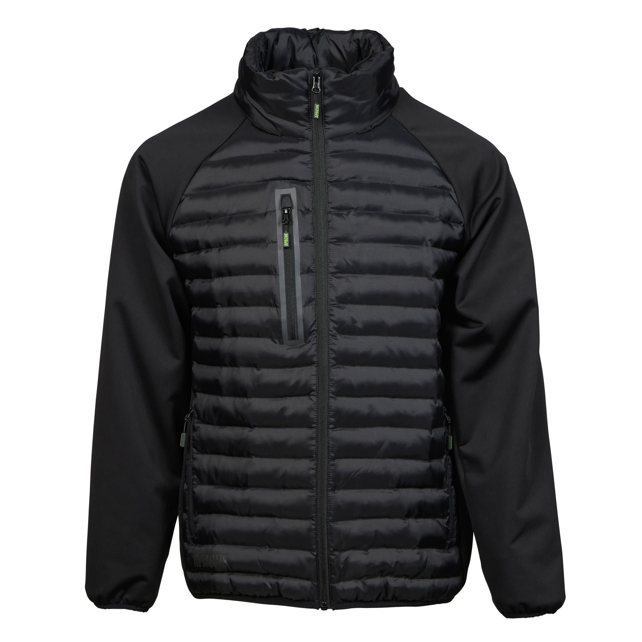 Apache Ashcroft Hybrid Jacket with Foldaway Hood Black - Black - Customisable Workwear
