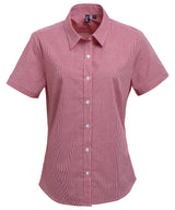 Women's Microcheck (Gingham) short sleeve cotton shirt