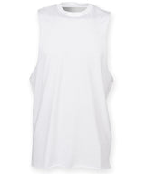 High neck slash armhole vest