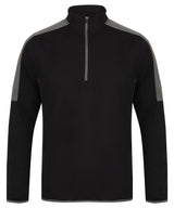 ¼ zip mid-layer with contrast panelling 