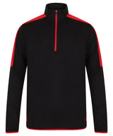¼ zip mid-layer with contrast panelling 