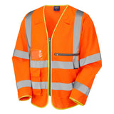 EcoViz Tablet Pocket Sleeved Superior Orange Waistcoat Heddon S24 - HV ORANGE - Customisable HV Vest