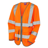 EcoViz Womens Sleeved Superior Orange Waistcoat Beaworthy SL12 - HV ORANGE - Customisable HV Vest