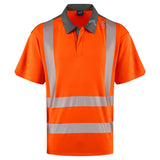 EcoViz COOLMAX High Performance Polo Shirt Trimstone P12 - HV ORANGE - Customisable Hi-Vis Polo Shirts