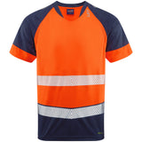 EcoViz Performance+ Dual Colour Forda T-Shirt T16 - HV ORANGE NAVY PRINT - Customisable Hi-Vis T-Shirts
