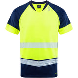 EcoViz Performance+ Dual Colour Forda T-Shirt T16 - HV YELLOW NAVY PRINT - Customisable Hi-Vis T-Shirts