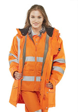 Beeswift Elsener Hi Vis In Jacket And Bodywarmer Waterproof 7 In1 - - Customisable Jacket