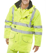 Beeswift Elsener Hi Vis In Jacket And Bodywarmer Waterproof 7 In1 - Saturn Yellow - Customisable Jacket