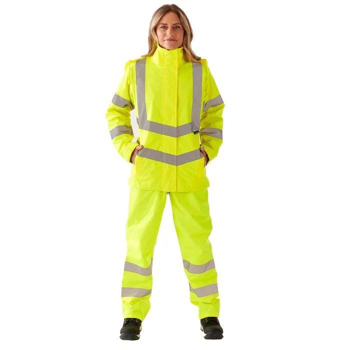 Supertouch - Ladies Hi Vis Yellow Sophia Lightweight Jacket - HV302 |  Supertouch