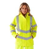 Supertouch - Ladies Hi Vis Yellow Sophia Lightweight Jacket - HV302 |  Supertouch