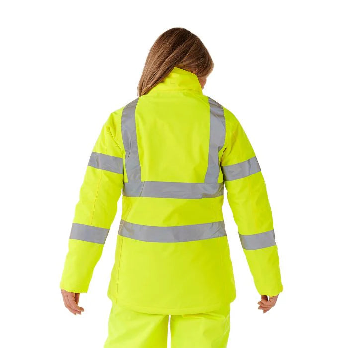 Supertouch - Ladies Hi Vis Yellow Kamela Padded Jacket - HV300 |  Supertouch