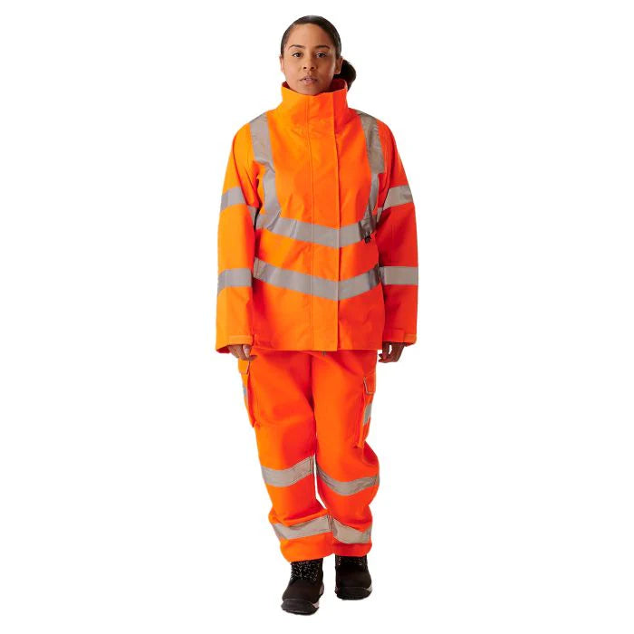 Supertouch - Ladies Hi Vis Orange Sophia Lightweight Jacket - HV303 |  Supertouch