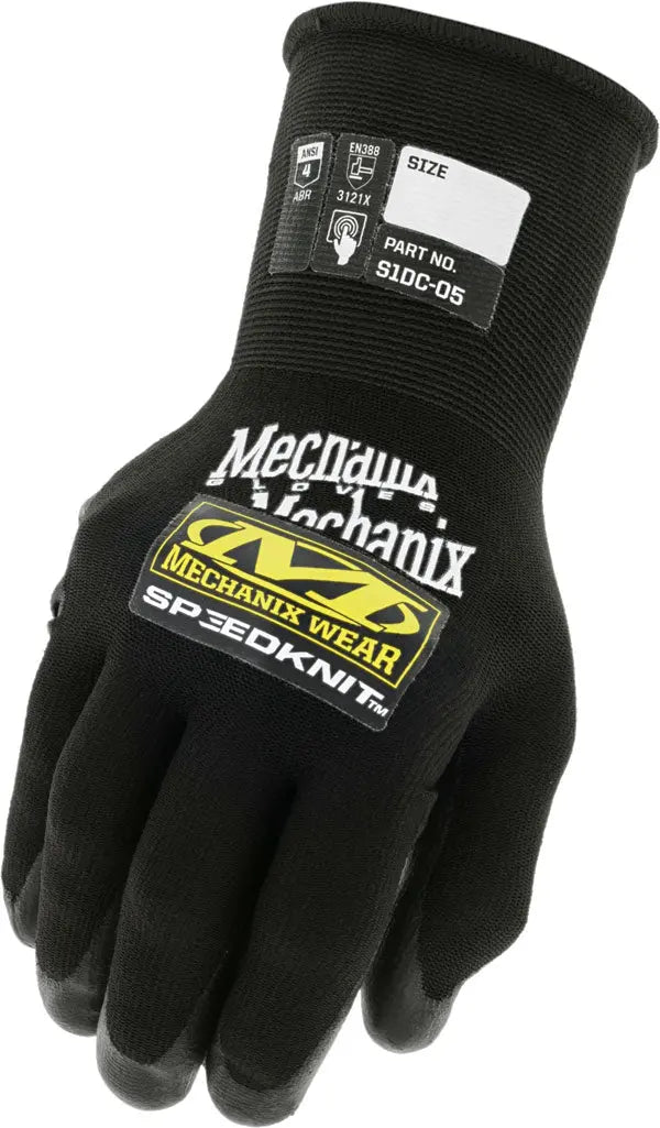 Mechanix Speed Knit Glove Mxs1 Dc 05 - Black - Customisable Mechanics