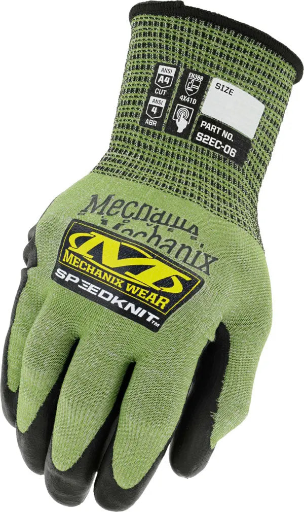 Mechanix Speed Knit C Glove Mxs2 Ec 06 - Green Black - Customisable Mechanics