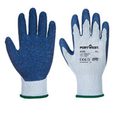Portwest Grip Glove Latex A100 - Grey Blue - Customisable Hand Protection