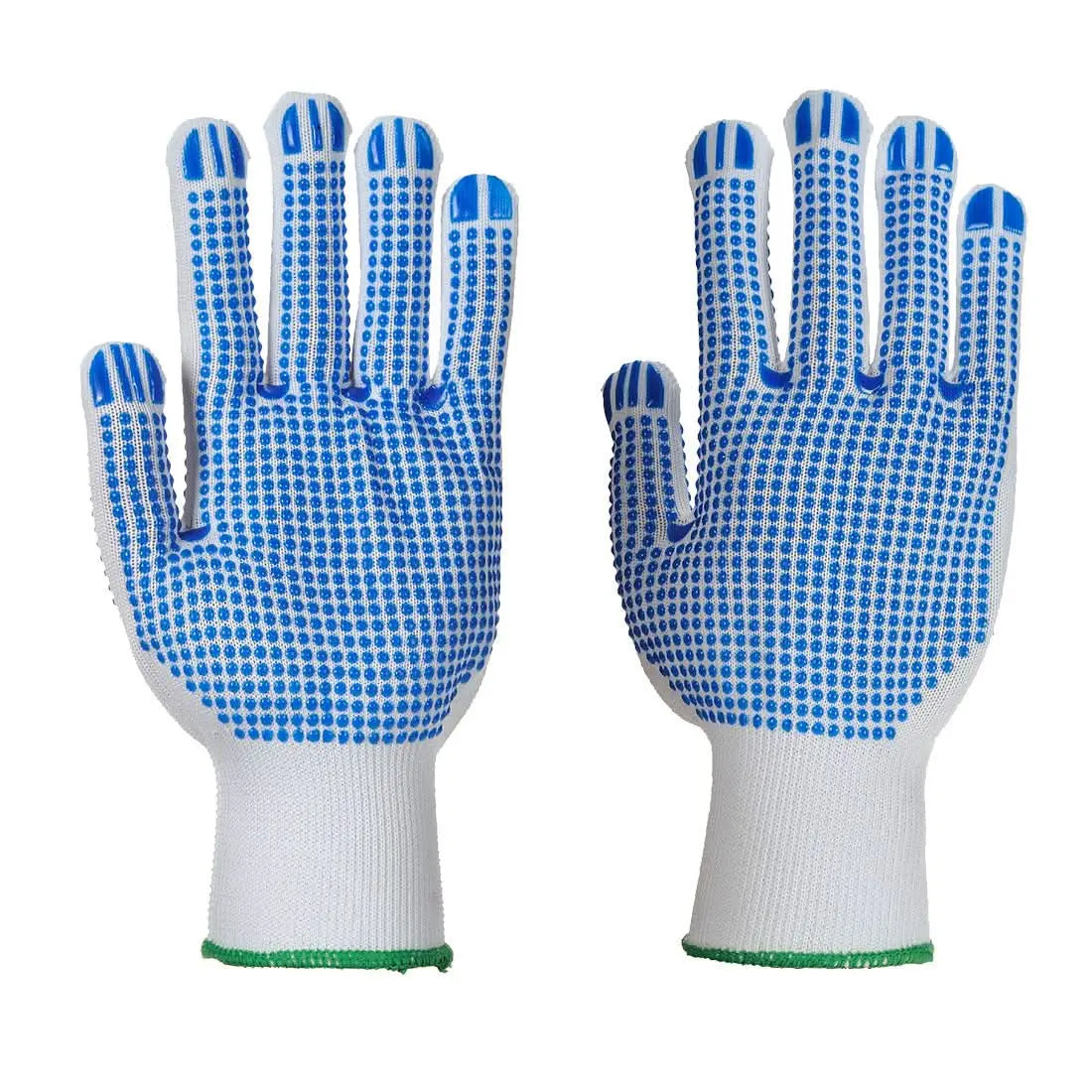 Portwest Polka Dot Plus Glove A113 - White Blue S - Customisable Hand Protection