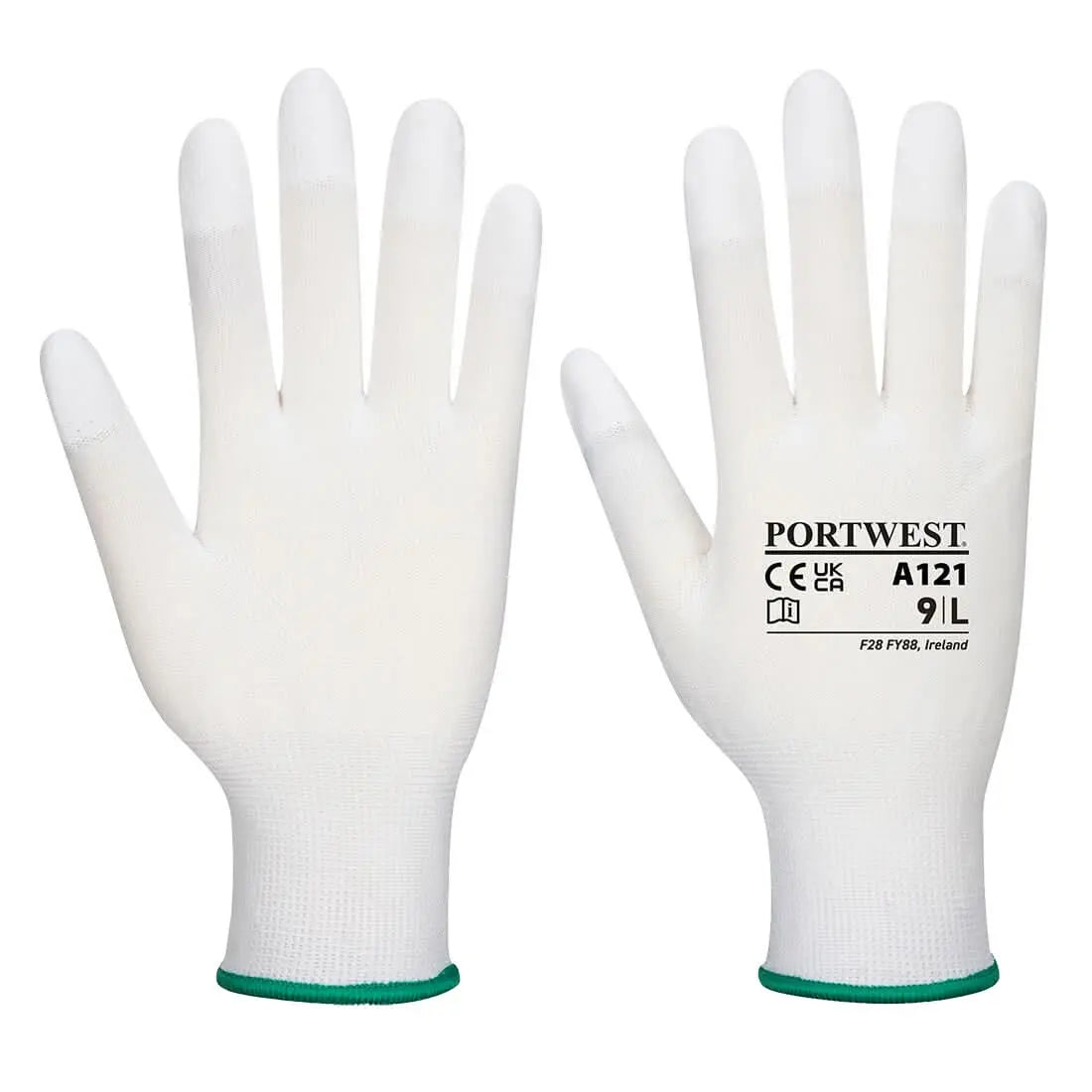 Portwest Pu Fingertip Glove A121 - White - Customisable Hand Protection