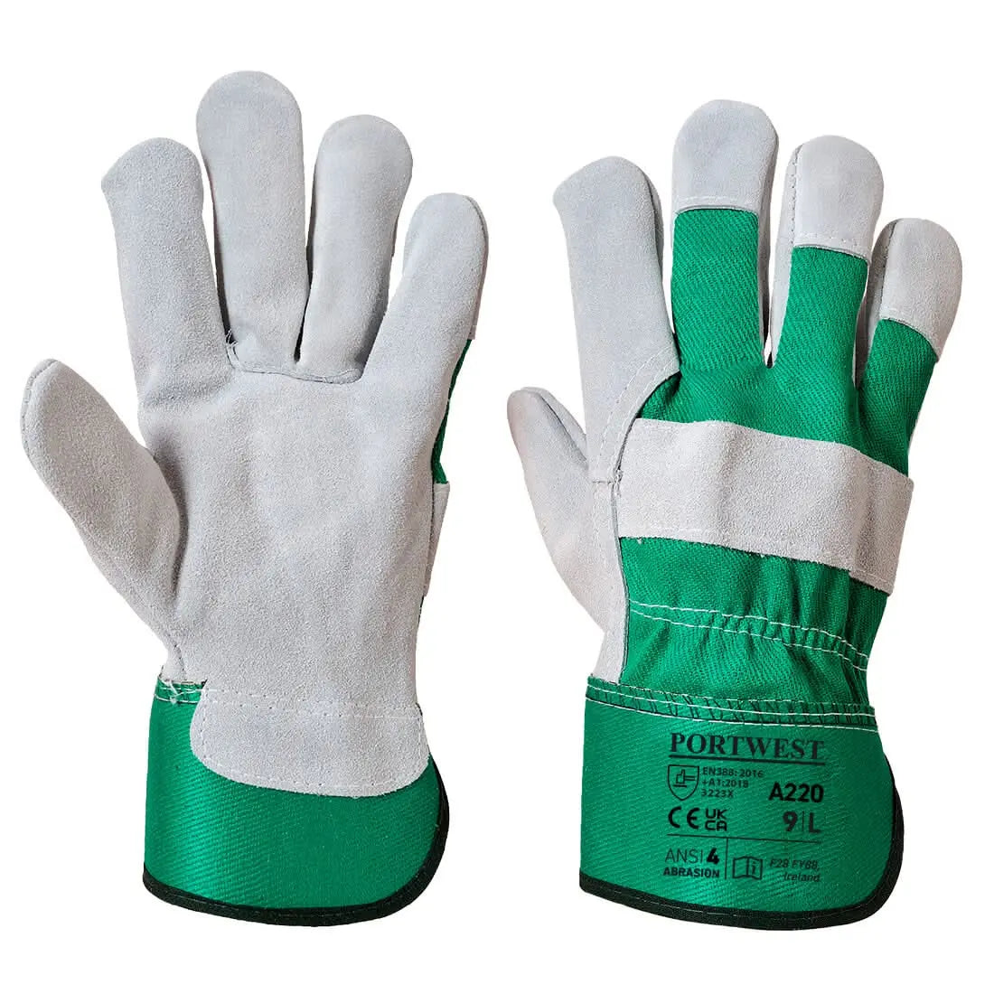 Portwest Premium Chrome Rigger Glove A220 - Green - Customisable Hand Protection