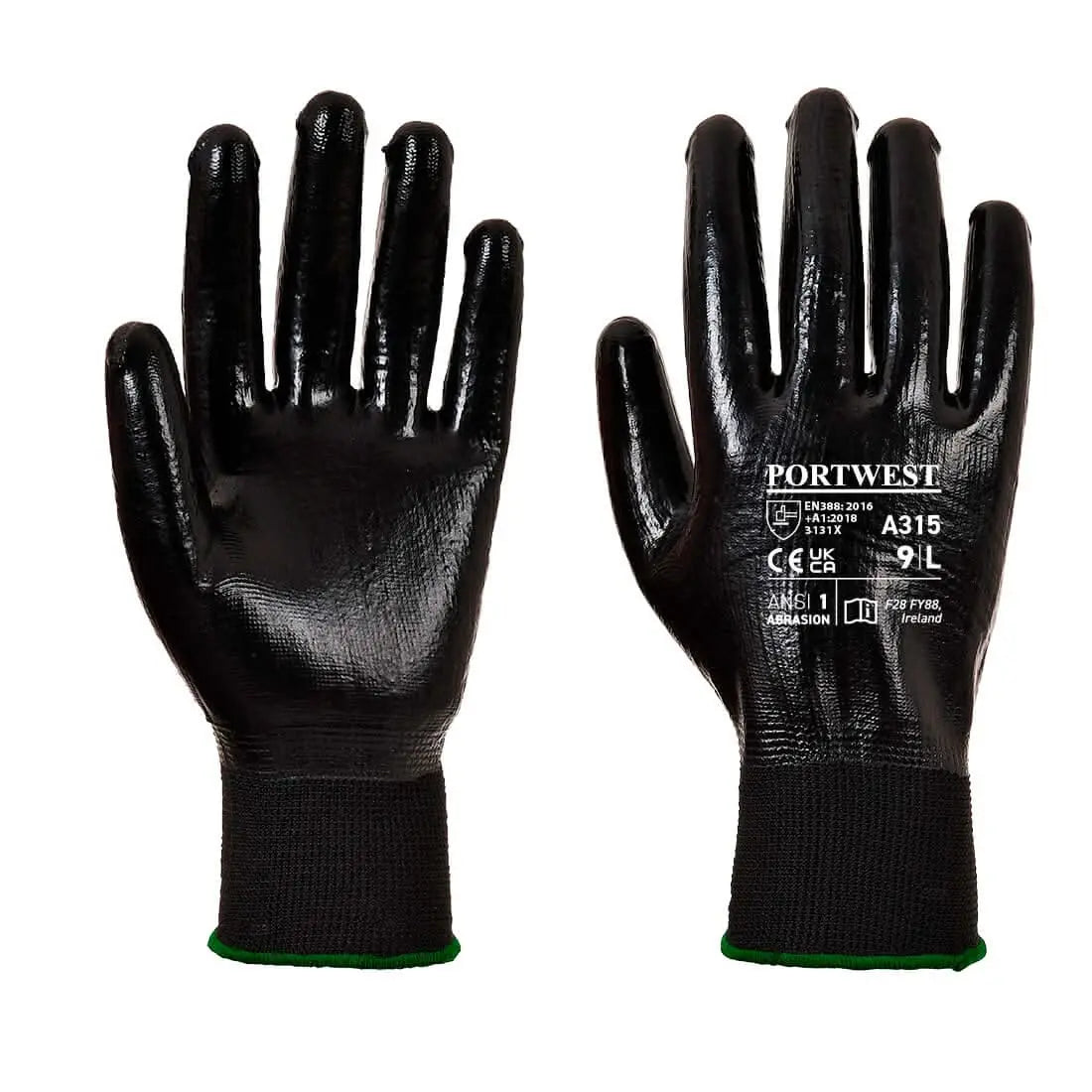 Portwest All Flex Grip Glove A315 - Black - Customisable Hand Protection