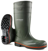 Dunlop Acifort Heavy Duty Full Safety Wellingtons A442 - Green - Customisable Wellingtons