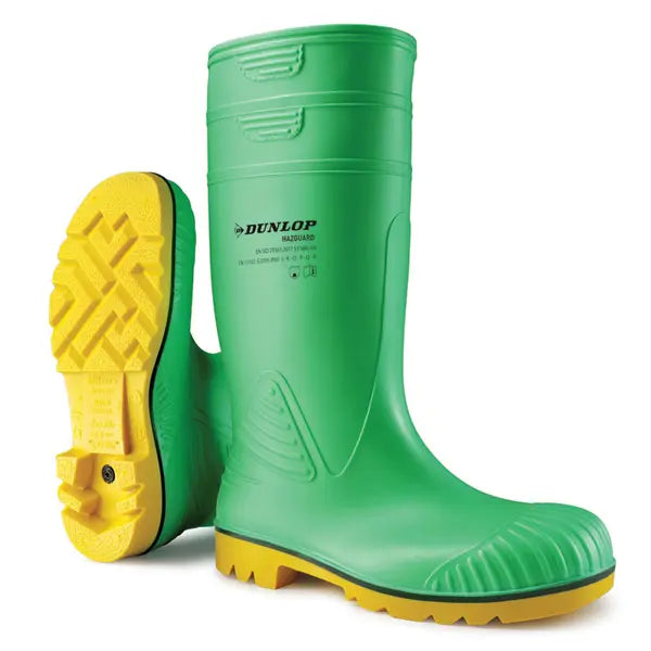 Dunlop Acifort Hazguard Full Safety Wellingtons A442 Ab1 - Green - Customisable Wellingtons