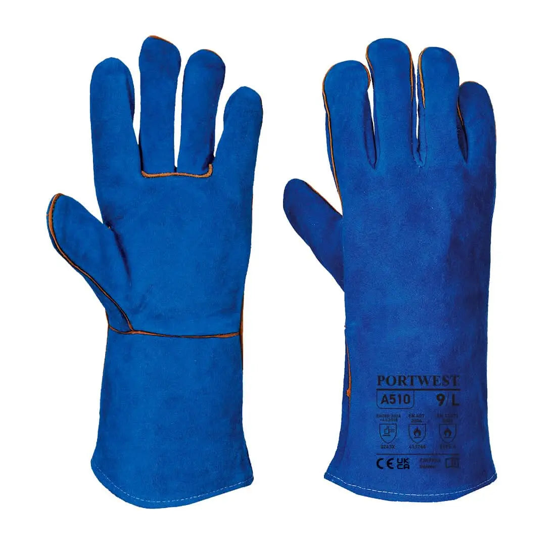 Portwest Welders Gauntlet A510 - Blue - Customisable Hand Protection