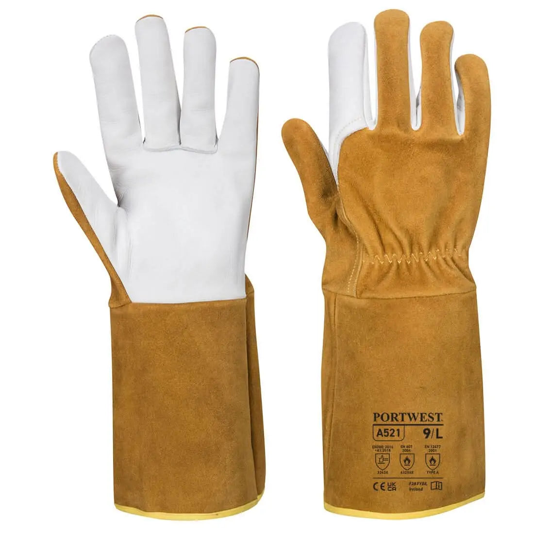 Portwest Tig Welding Gauntlet A521 - Brown - Customisable Hand Protection