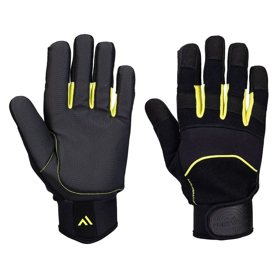 Portwest Mechanics Anti Vibration Glove A791 - Black - Customisable Hand Protection