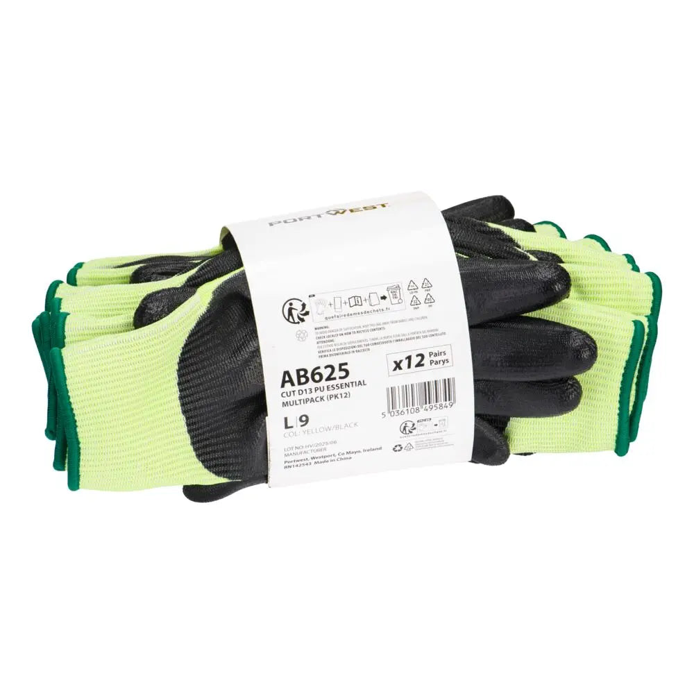 Cut D13 Pu Essential Multipack (Pk12) Portwest