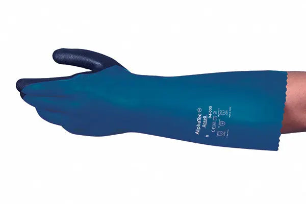 Ansell Alphatec Gauntlet Gloves An04 005 - Blue - Customisable PVC