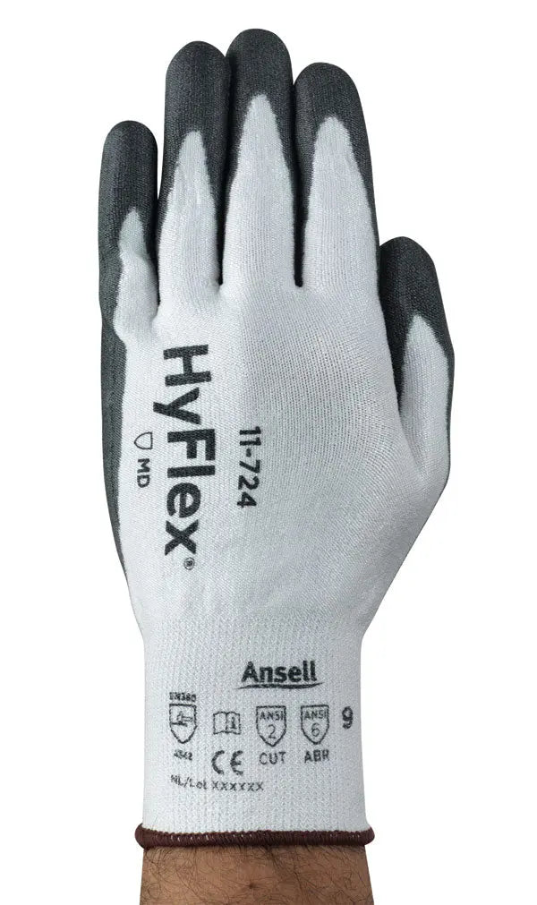 Ansell Hyflex Glove An11 724 - White - Customisable Cut Resistant