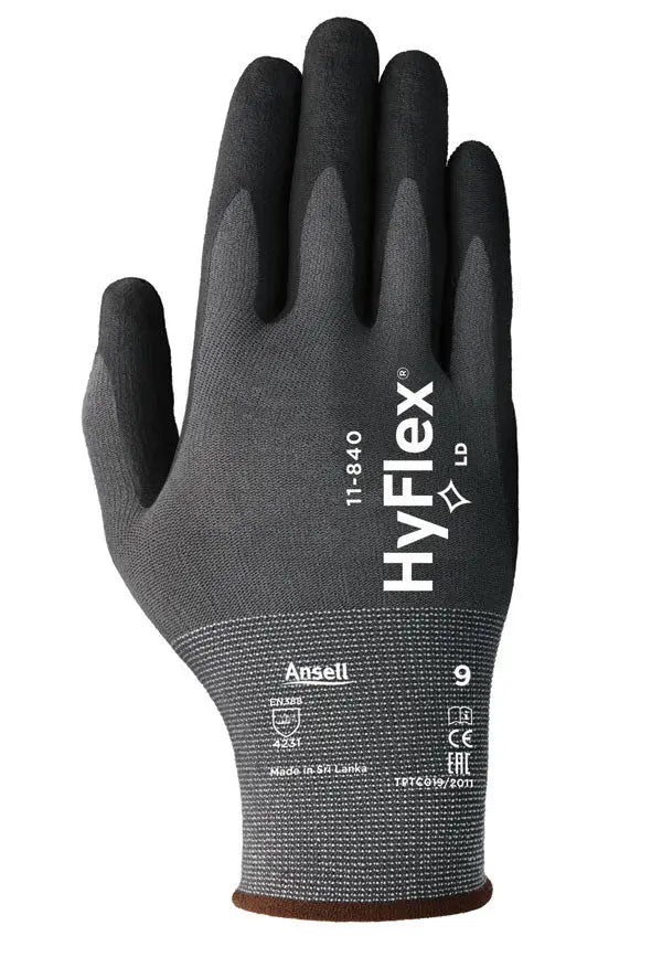 Ansell Hyflex Glove An11 840 - Black - Customisable Nitrile