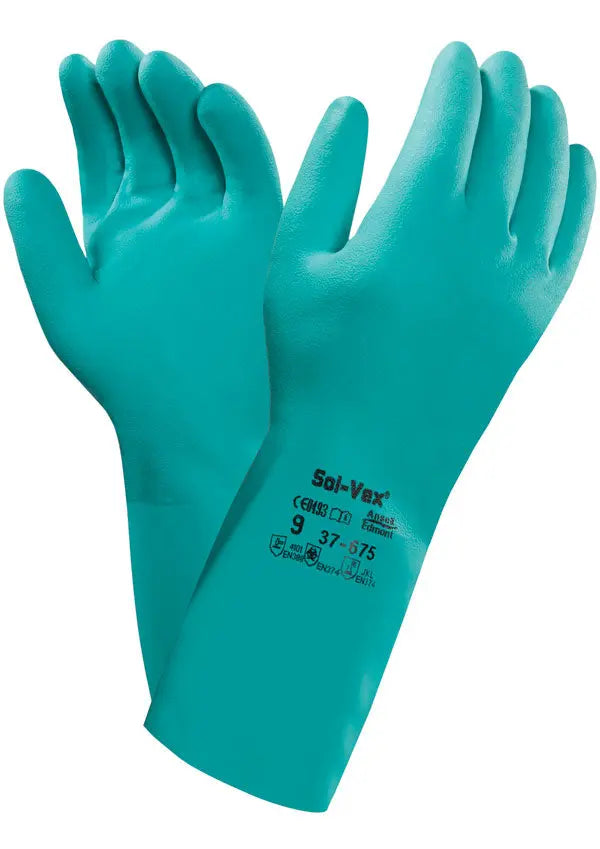 Ansell Solvex Glove An37 675 - Green - Customisable Latex