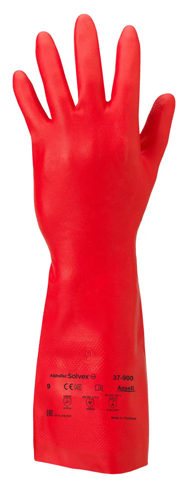 Ansell Solvex Glove An37 900 - Red L - Customisable Nitrile