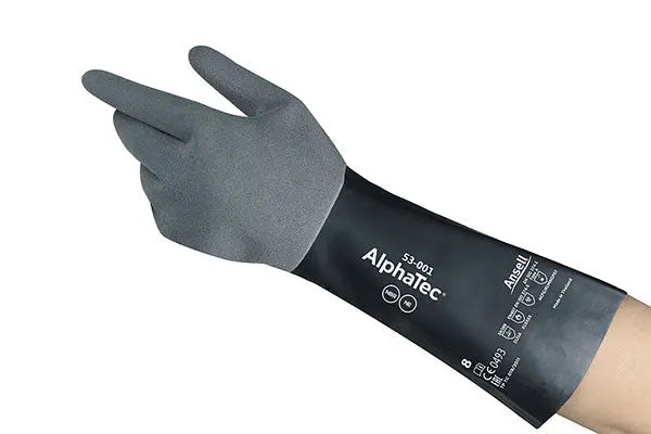 Ansell Alphatec Gauntlet Gloves An53 001 - Black - Customisable Mechanics