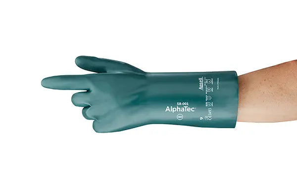 Ansell Alphatec Esd Gauntlet Gloves An58 001 - Green - Customisable Nitrile
