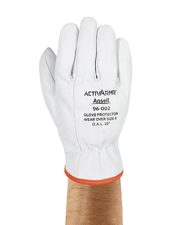 Ansell Low Voltage Leather Premium Goat Skin Gloves An96 002 - White - Customisable Electrical