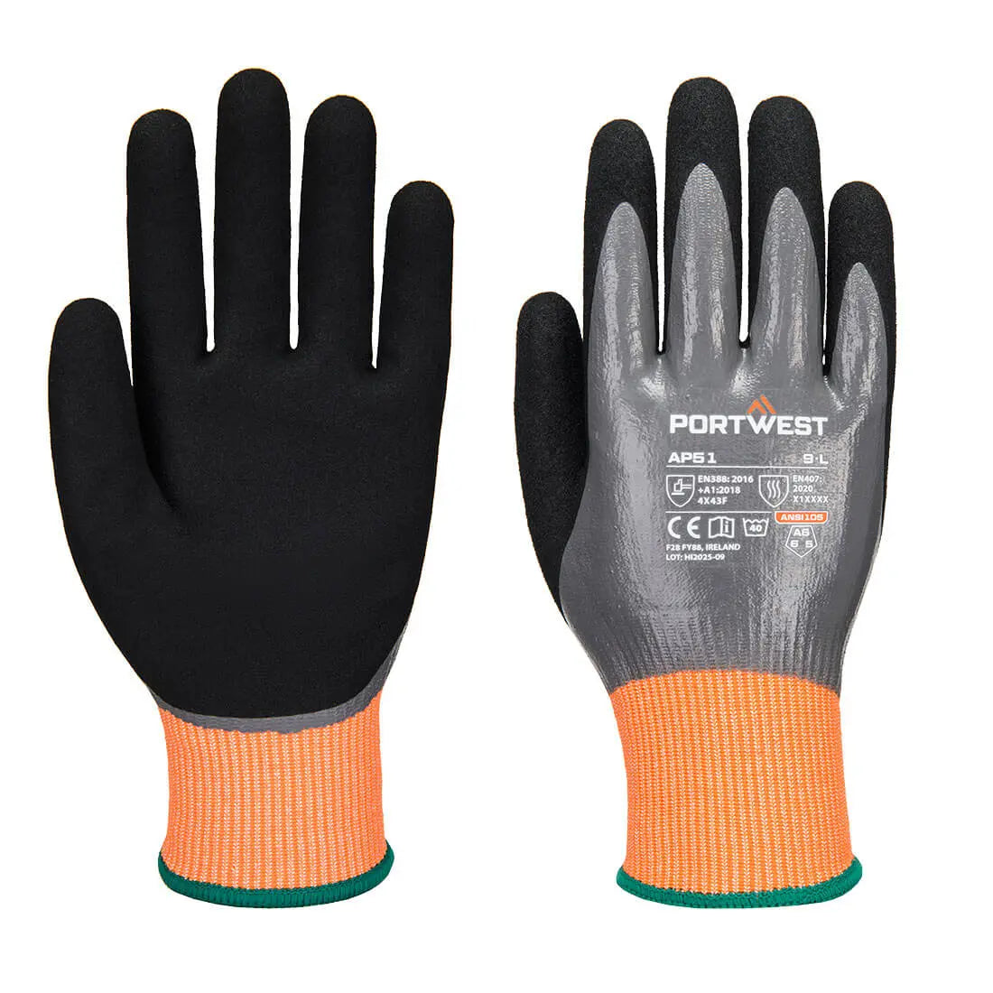 Cut F15 Nitrile Aqua Glove Portwest