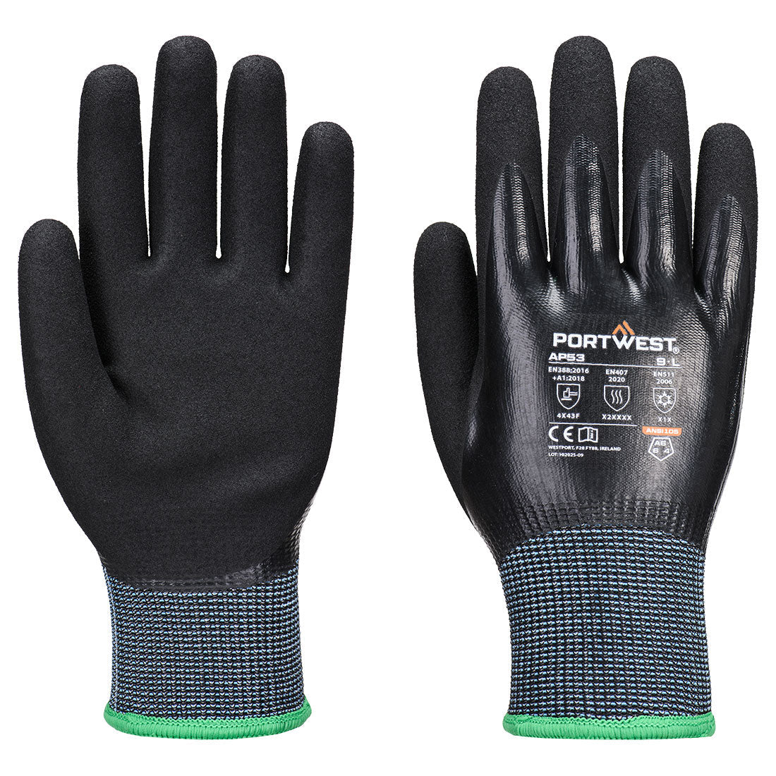 Cold F15 Nitrile Aqua Cut Glove |  Portwest