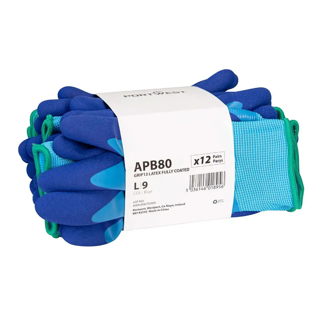 Portwest APB80 Liquid Pro Essential Gloves – 12 Pairs - Blue - Customisable Hand Protection