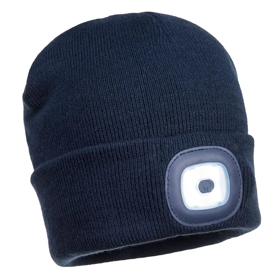 Portwest B029 Beanie with Usb Rechargeable Led Head Light - Navy - Customisable PPE