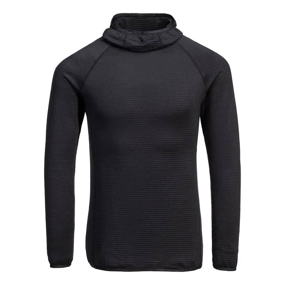Portwest Waffle Fleece Hooded Baselayer B191 - Black - Customisable Baselayer