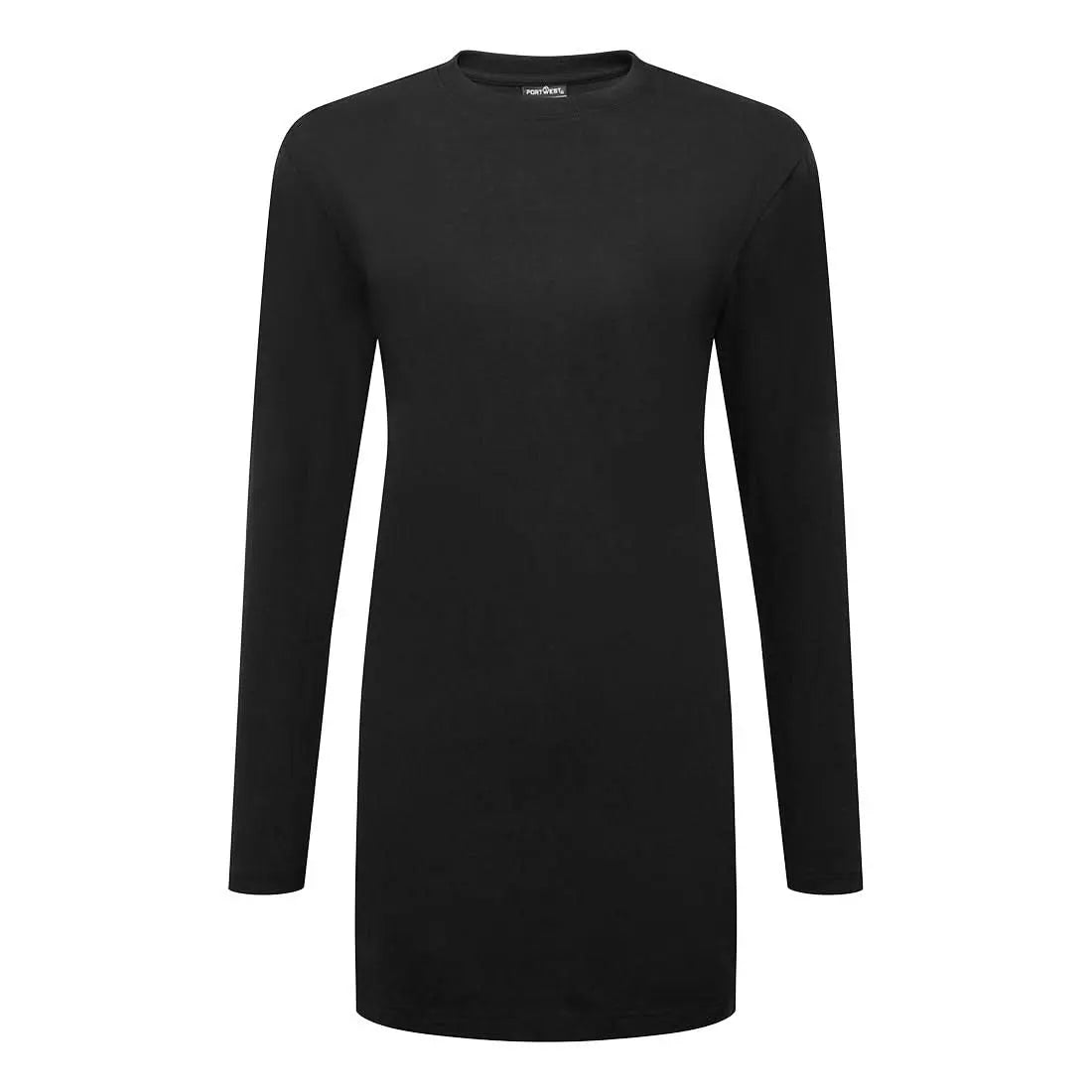 Portwest Womens Relaxed Fit T Shirt LS B194 - Black - Customisable T-Shirts