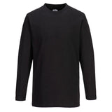 Portwest Cotton T-Shirt L/S - b196 - Black - Customisable T-Shirts