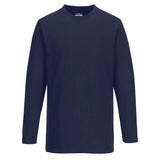 Portwest Cotton T-Shirt L/S - b196 - Navy - Customisable T-Shirts