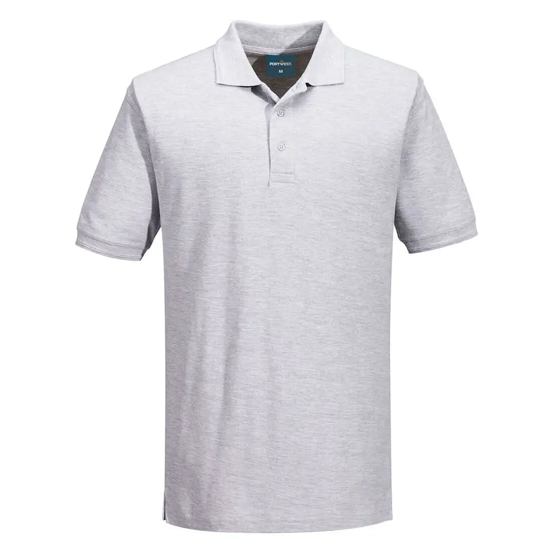 Portwest Naples Polo Shirt SS B210 - Heather Grey - Customisable Polos