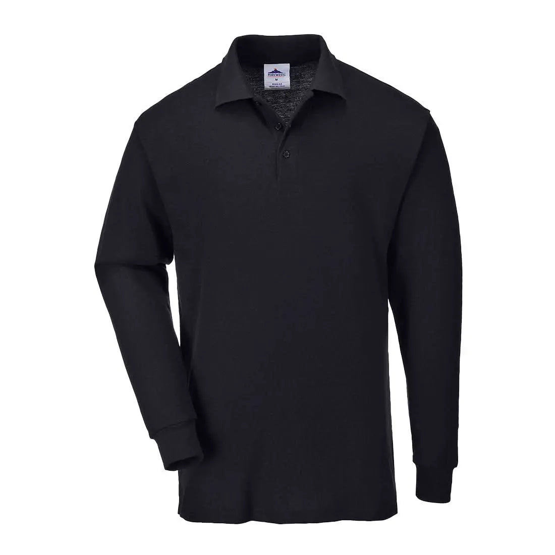 Portwest Genoa Polo Shirt LS B212 - Black - Customisable Polos