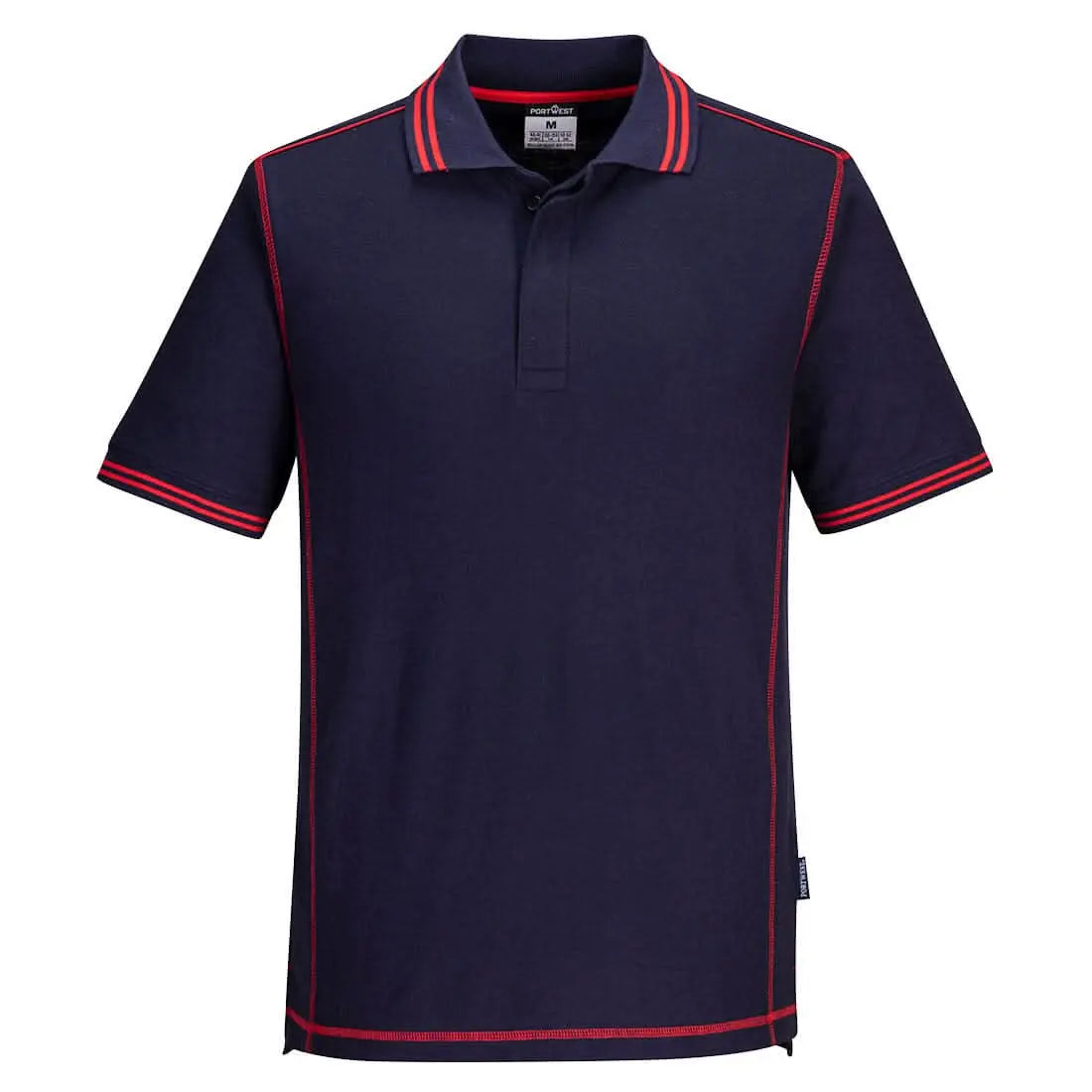 Portwest Essential Two Tone Polo Shirt B218 - Navy Red - Customisable Polos