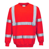 Portwest Hi-vis Sweatshirt B303 - Red - Customisable Hi-Vis Sweatshirt
